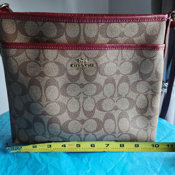 Coach Wine Signature Canvas Crossbody w/Cherries EUC - Picture 8 of 11